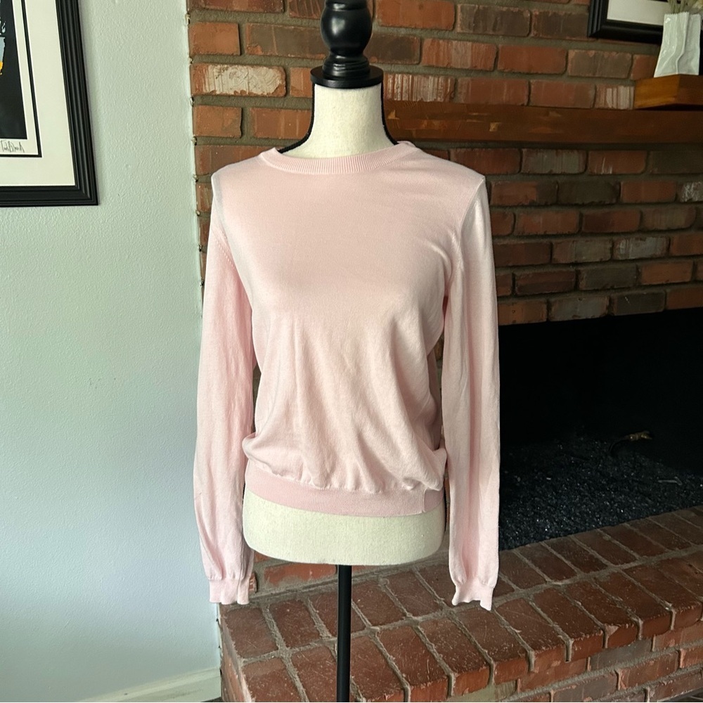 Maison Martin Margiela Cotton Long Sleeve Elbow Patch Sweater in Pink Sz 4